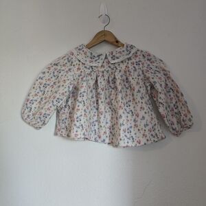 Bonpoint Floral Kids Blouse with Peter Pan Collar